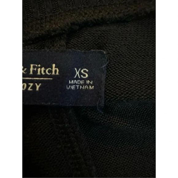 Abercrombie Fitch Soft AF Cozy Sweater Pullover Top XS Black Tie Waist Grunge - Picture 5 of 6